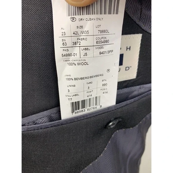 42L Joseph‎ Abboud Tollegro 1900 Sharkskin Blazer - Picture 10 of 12